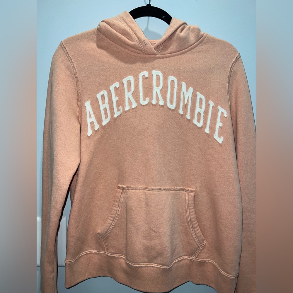 Abercrombie “soft a&f collection” logo hoodie - coral/salmon